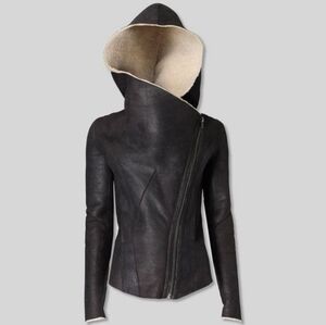 Helmut Lang shearling jacket with hood